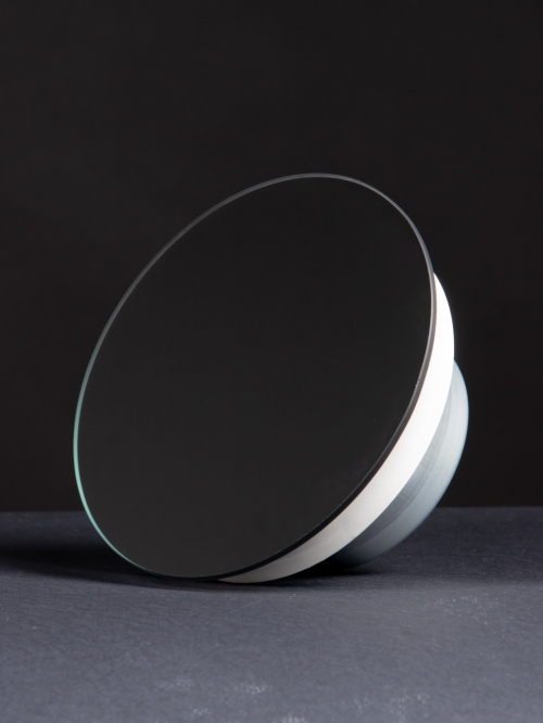 Анемостат со стеклянной внешней частью FOZA D 160 мм. Матовое стекло. Чёрный круг. RAL 9005