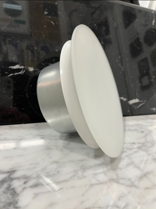 Анемостат со стеклянной внешней частью FOZA D 125 мм. Матовое стекло. RAL 9003